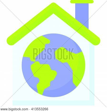 Ecohouse Icon, Earth Day Related Vector Illustration