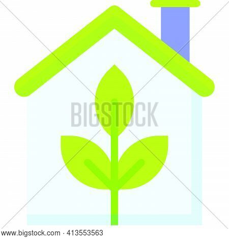 Ecohouse Icon, Earth Day Related Vector Illustration