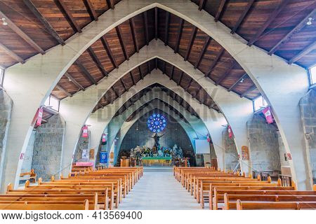 Sagada, Philippines - January 23, 2018: Church Of Saint Mary The Virgin In Sagada Village On Luzon I