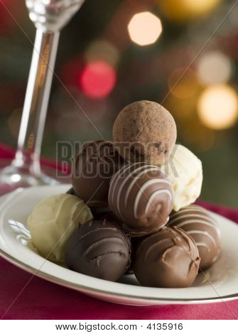 Piastra di tartufi al cioccolato