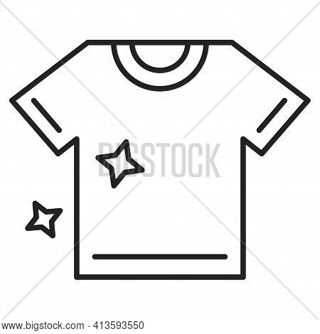 Clean tee after washing icon vector isolated. Symbol of clothing, simple outlined shape. Line t-shirt.