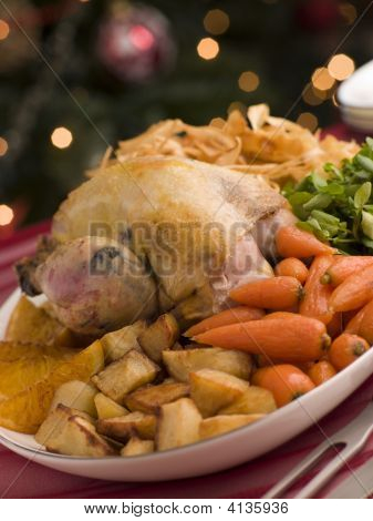 Fasan rostad med vattenkrasse Orange morötter och palsternacka chips
