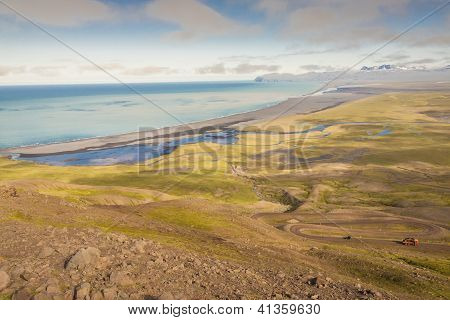 Aerial View On Heradssandur Coast - Iceland.