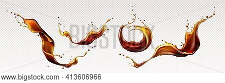 Splashes Of Cola, Coffee, Rum Or Whiskey Drinks