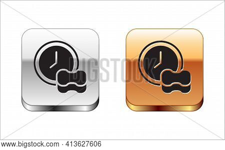 Black Washing Dishes Icon Isolated On White Background. Cleaning Dishes Icon. Dishwasher Sign. Clean