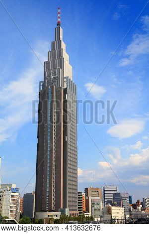 Tokyo, Japan - May 11, 2012: Ntt Docomo Yoyogi Building In Sendakaya District Of Shibuya, Tokyo. The