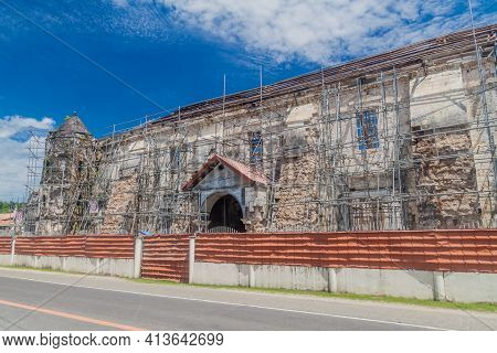 Parroquia De San Pedro Apostol In Loboc Village Damaged By An Earthquake, Bohol Island, Philippine