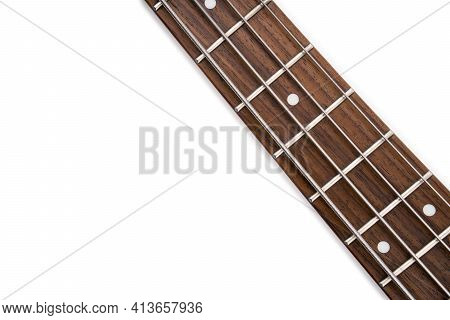 Metallic Volume Treble Guitar Bass Knobs. Electric Guitar. Red Electric Bass Guitar Close-up. Musica