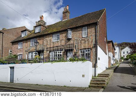 May 2015, Hastings, East Sussex, Uk -  Ancient Cottages In The Old Town In Hastings, Sussex, Uk In T