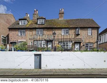 May 2015, Hastings, East Sussex, Uk -  Ancient Cottages In The Old Town In Hastings, Sussex, Uk In T