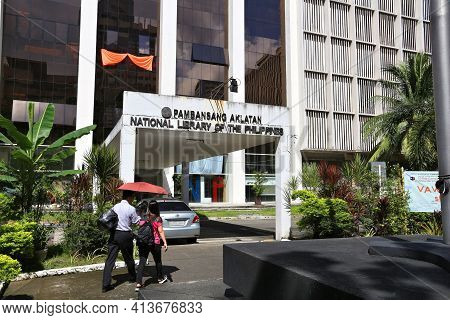 Manila, Philippines - November 25, 2017: National Library Of The Philippines In Manila. It Was Estab