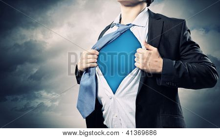 Young superhero businessman
