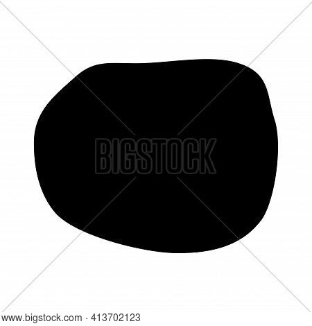 Abstract Ink Blotch, Round Liquid Blot Inkblot Shape. Freskle Pebble. Deform Random Smooth Vector Il