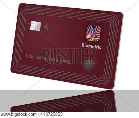 Here Is A Smart Credit Card With Chip Processor, Rows Of Antenna Circuits Around The Edges And A Bio