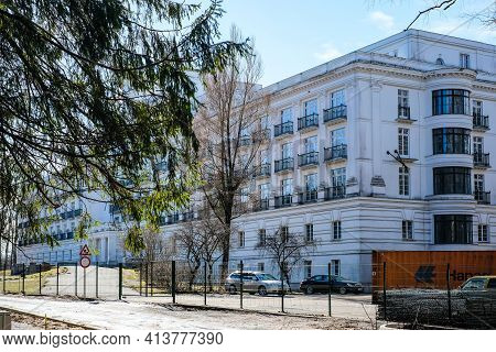 Jurmala, Latvia: March 22, 2021: Park Hotel Kemeri, Former Sanatorium Kemeri In Jurmala, Latvia
