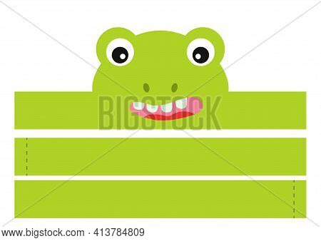 Printable Frog Paper Headband. Party Crown Die Cut Template For Birthday, Christmas, Baby Shower. Fu