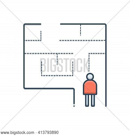 Color Illustration Icon For Evacuation-plan Evacuation  Exit  Egress  Vent