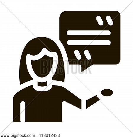Actor Woman With Replica Glyph Icon Vector. Actor Woman With Replica Sign. Isolated Symbol Illustrat