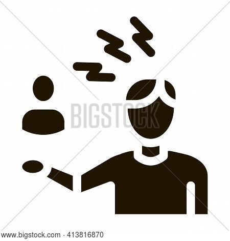 Discussion And Condemnation Of Man Glyph Icon Vector. Discussion And Condemnation Of Man Sign. Isola
