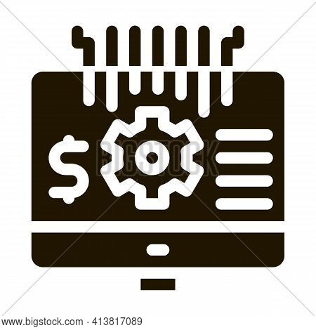 Computer Cache Settings Glyph Icon Vector. Computer Cache Settings Sign. Isolated Symbol Illustratio