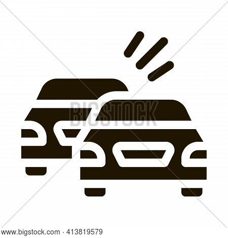 Overtaking Previous Car Glyph Icon Vector. Overtaking Previous Car Sign. Isolated Symbol Illustratio