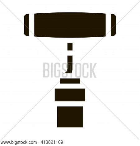 Corkscrew For Opening Glyph Icon Vector. Corkscrew For Opening Sign. Isolated Symbol Illustration