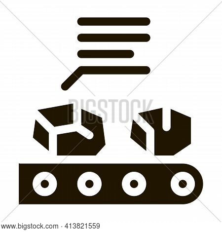 Coal In Stock Glyph Icon Vector. Coal In Stock Sign. Isolated Symbol Illustration