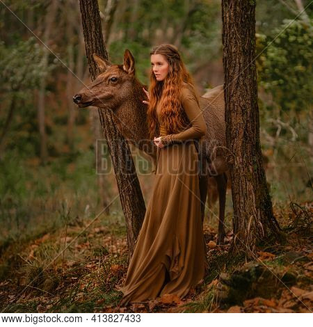Redhead Girl Deer Long Image & Photo (Free Trial) Bigstock