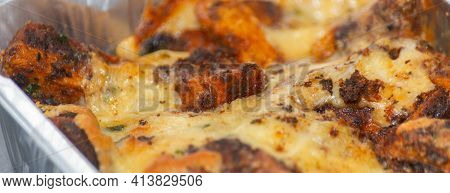 Closeup On The Fried Potato Fries Coated  Topped With Mature Cheddar And Monterey Jack Cheeses, Jala