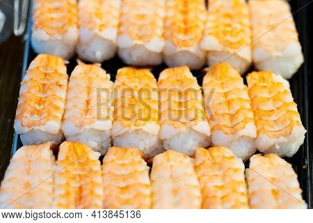 Suchi For Sell In The Supermarket, Suchi Is Japanese National Food Popular Throughout The World