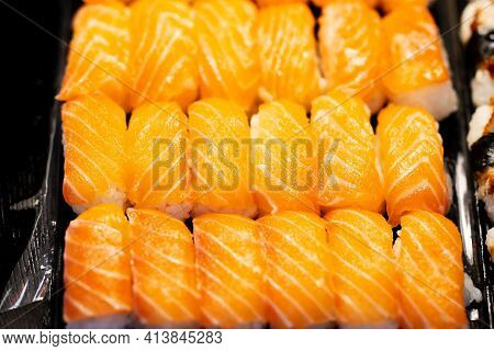 Suchi For Sell In The Supermarket, Suchi Is Japanese National Food Popular Throughout The World