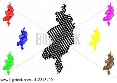 West Darfur State (republic Of The Sudan, North Sudan) Map Vector Illustration, Scribble Sketch Ghar