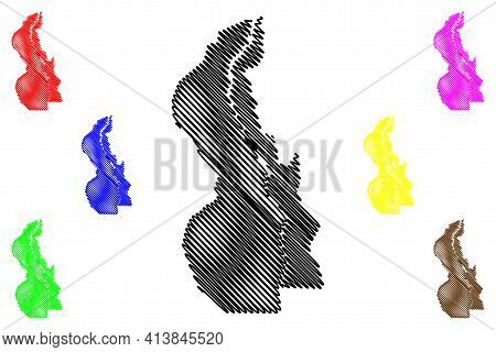 White Nile State (republic Of The Sudan, North Sudan) Map Vector Illustration, Scribble Sketch White