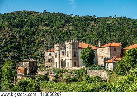 The Castle Of Sistelo In Sistelo And Its Surroundinng Landscape, Arcos De Valdevez, Portugal.