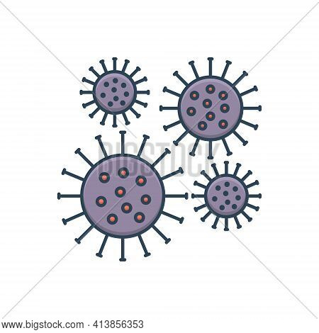 Color Illustration Icon For Bacteria Bacterium Plasm Microbe  Viruses Germs