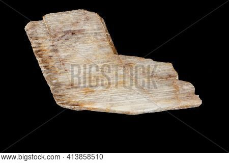 Macro Of A Stone Mineral Moonstone On A Black Background Close Up