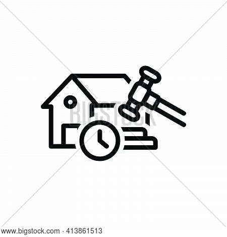 Black Line Icon For Temporary Tempora Makeshift Property Streaky Legally Hammer