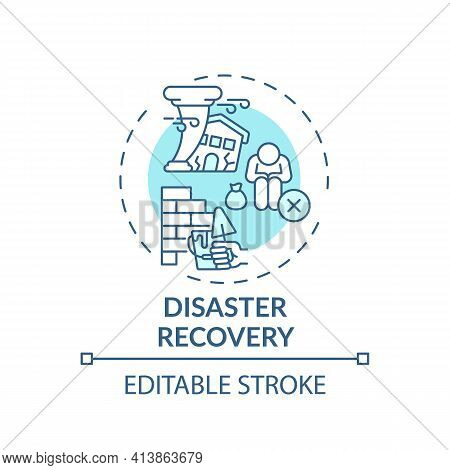 Disaster Recovery Concept Icon. Legal Services Types. Process Of Renewing Things After Natural Disas