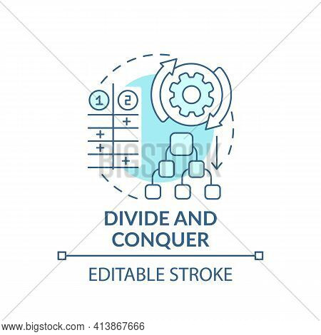 Divide And Conquer Blue Concept Icon. Task Management. Method For Decision Making. Problem Solving S