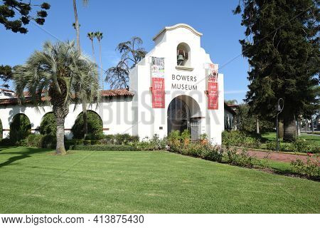 SANTA ANA, CA - NOVEM,BER 11, 2017: Bowers Museum. The Bowers Museum is one of California's finest and Orange County's largest museums.