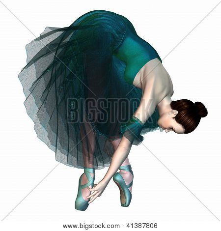 Ballerina in tutù verde e scarpe da punta