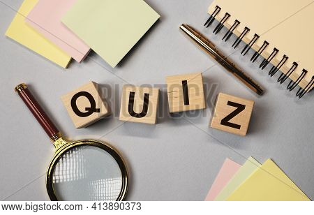Quiz Or Quizz Word, Inscription, Fun Game With Questions Concept.