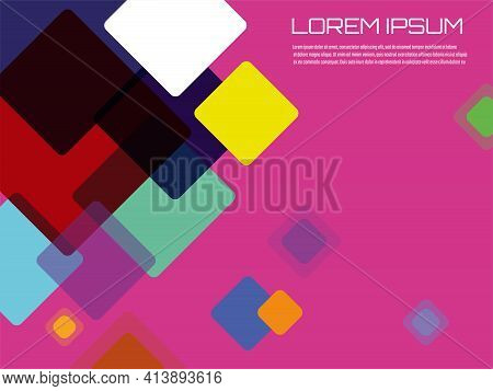 Abstract Geometric Background With Squares. Vector Banner Design For Your Content, Business, Emplate