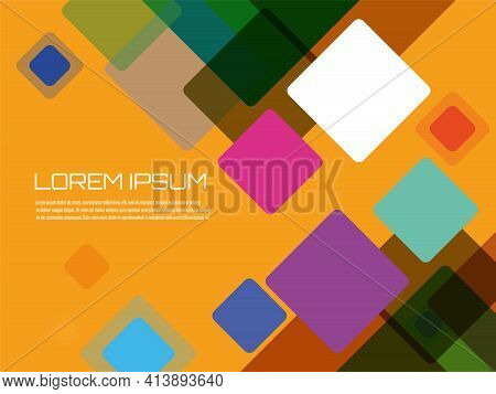 Abstract Geometric Background With Squares. Vector Banner Design For Your Content, Business, Emplate