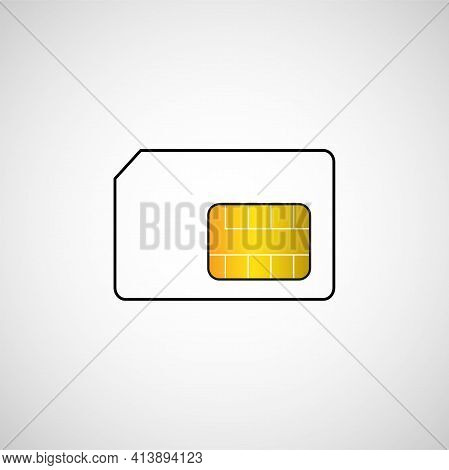 Sim Card Symbol, Icon. Flat Vector Illustration