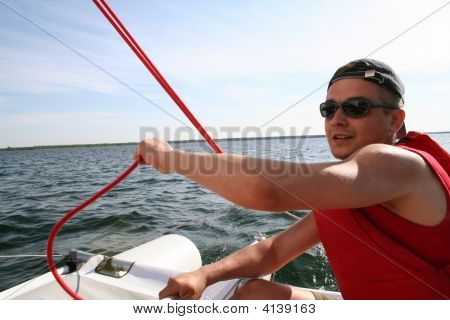 Marinheiro no navio de vela