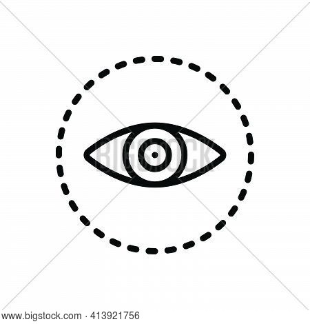 Black Line Icon For Visible Vision Sight View Eyeball Optical Eyesight
