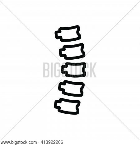 Black Line Icon For Spine Backbone Spinal-column Vertebrae Orthopedic