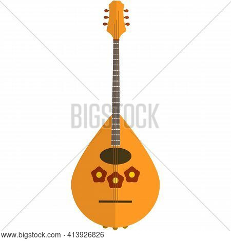 Dombra National Music Instrument Vector Isolated On White