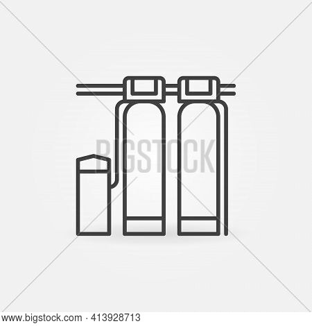 Deferrization Of Water Station Vector Concept Line Icon